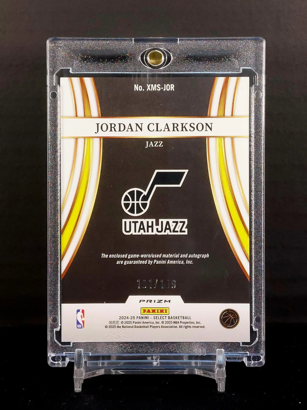 JORDAN CLARKSON (AU, GU MEM #/199) #XMS-JOR - 2024-25 Panini Select, X-Factor Memorabilia Signatures /199