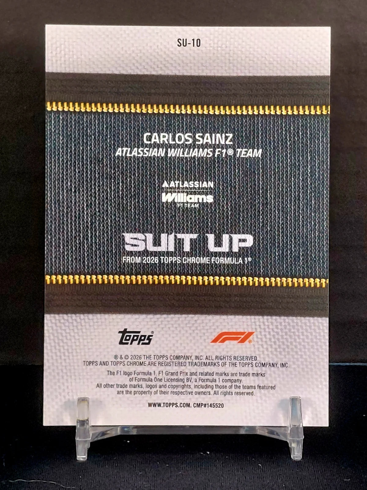 CARLOS SAINZ #SU-10 - 2026 Topps Chrome F1, Suit Up