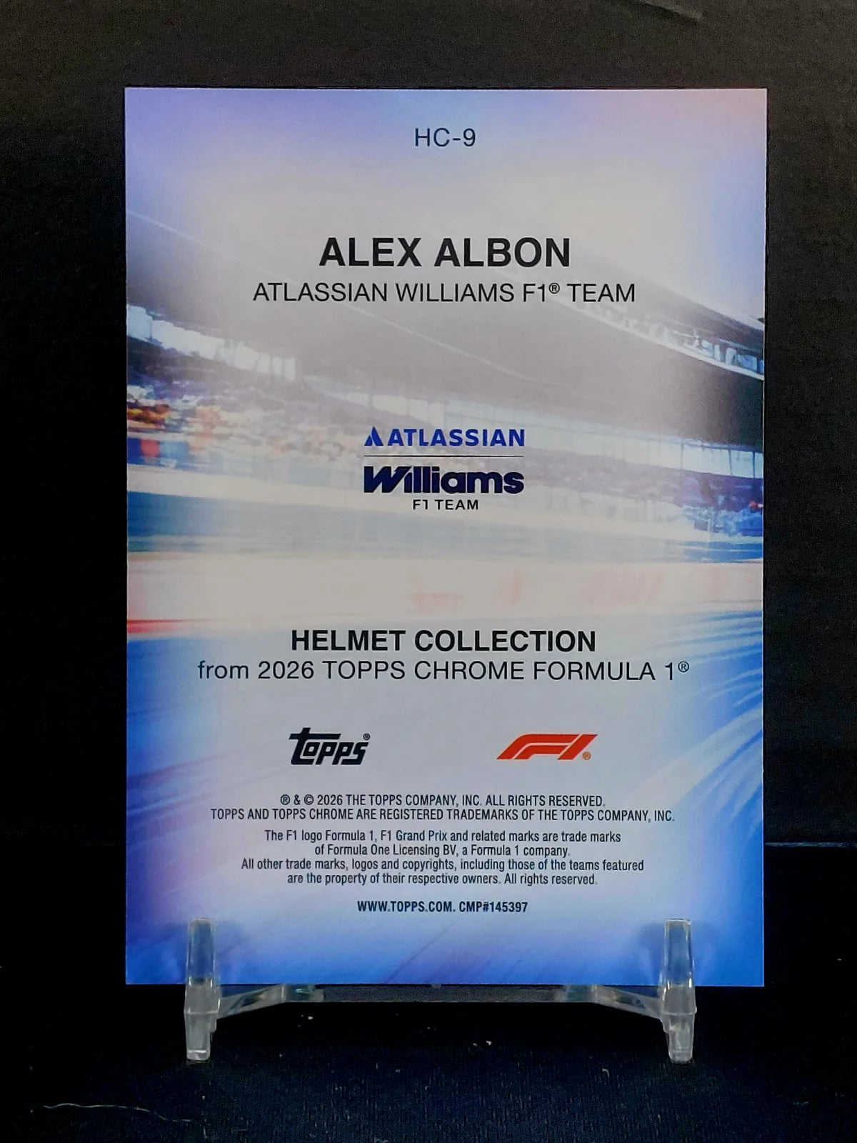 ALEX ALBON #HC-9 - 2026 Topps Chrome F1, Helmet Collection