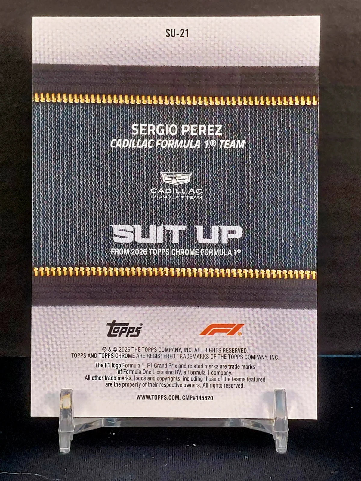 SERGIO PEREZ #SU-21 - 2026 Topps Chrome F1, Suit Up