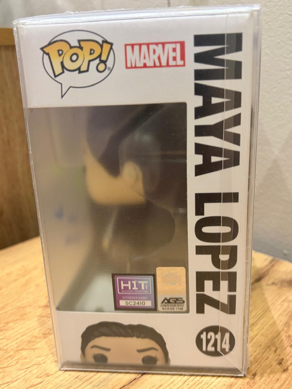 ALAQUA COX SIGNED with qoute MAYA LOPEZ HAWKEYE FUNKO POP