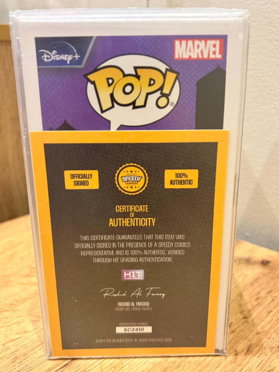 ALAQUA COX SIGNED with qoute MAYA LOPEZ HAWKEYE FUNKO POP