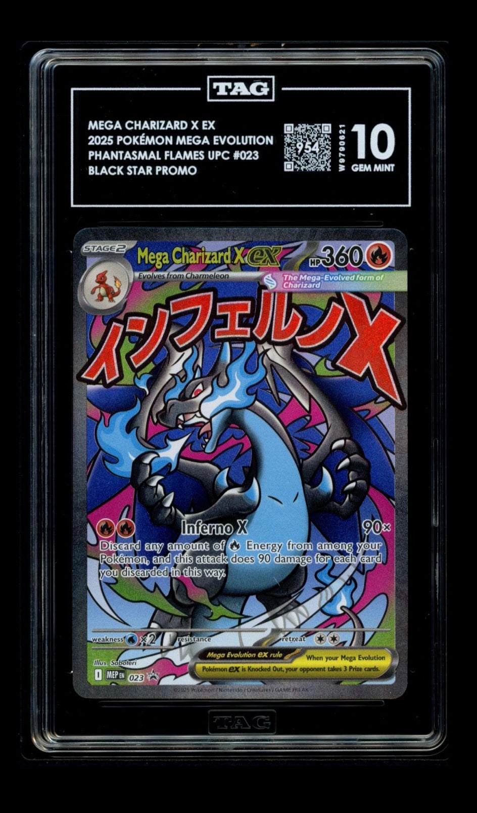 Mega Charizard X ex 023 (Mega Evolution Promos) — TAG 10