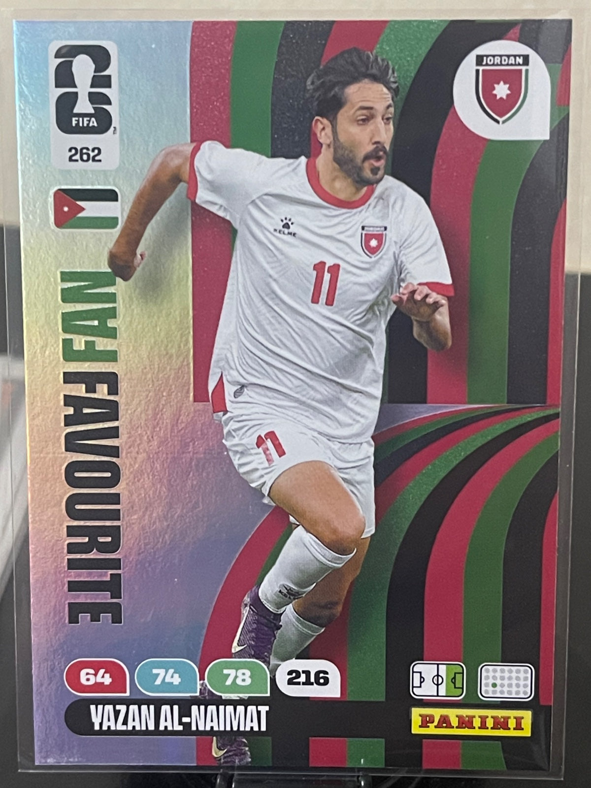 Yazan Al-Naimat #262 Fan Favourite Card from the official Panini Adrenalyn XL FIFA World Cup 2026