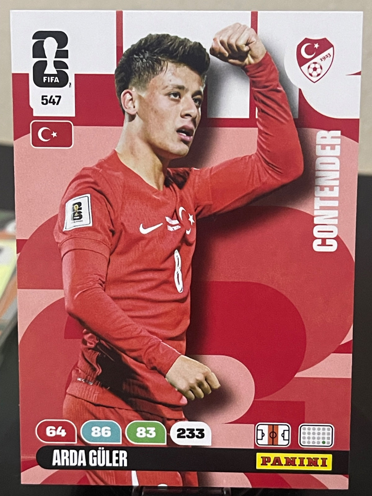 Arda Güler #547 Contender base trading card from the Panini Adrenalyn XL