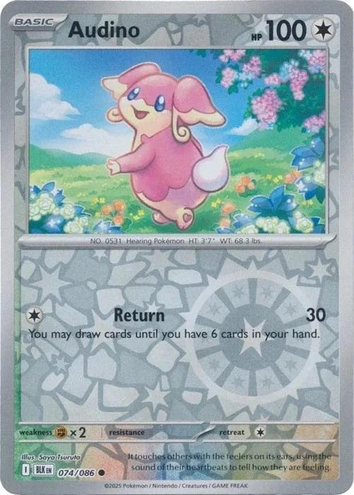 Audino 074/086 · Reverse Holofoil (Black Bolt)