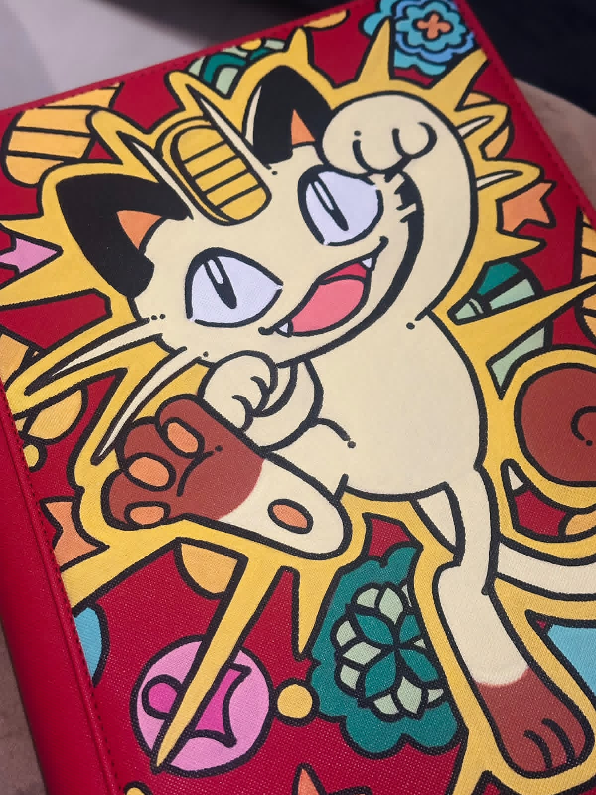 Meowth — Hand-Painted 9-Pocket Binder