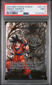 2024 Dragon Ball Super: Fusion World Energy Marker Alternate Art #E01-05, graded PSA 9