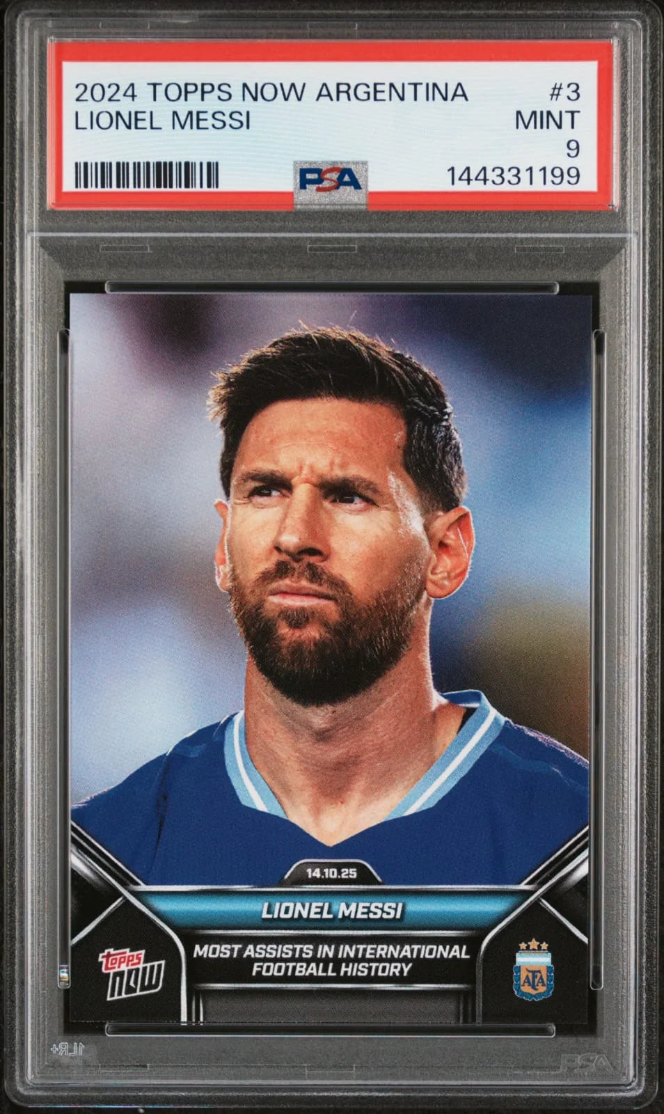 2024 Topps Now Argentina #3 Lionel Messi PSA9