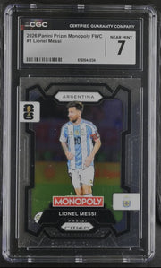 Lionel Messi - 2026 Panini Prizm Monopoly FWC #1, representing Argentina CGC 7