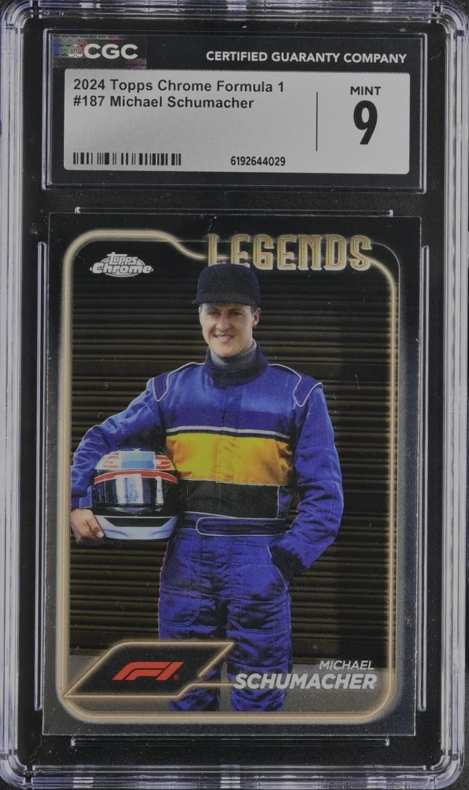 Michael Schumacher - 2024 Topps Chrome Formula 1 #187, “Legends” insert - CGC 9