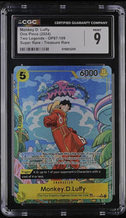 Monkey D. Luffy - 2024 One Piece Two Legends OP07-109, Super Rare Treasure Rare CGC 9