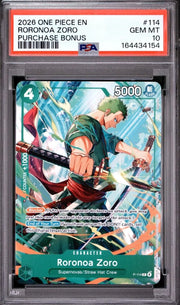 Roronoa Zoro - 2026 One Piece English Purchase Bonus Promo #114 PSA 10
