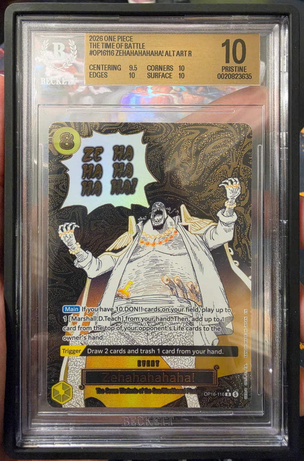 Zehahahahaha! (Alternate Art) OP16-116 (The Time of Battle) — BGS 10 (Pristine)