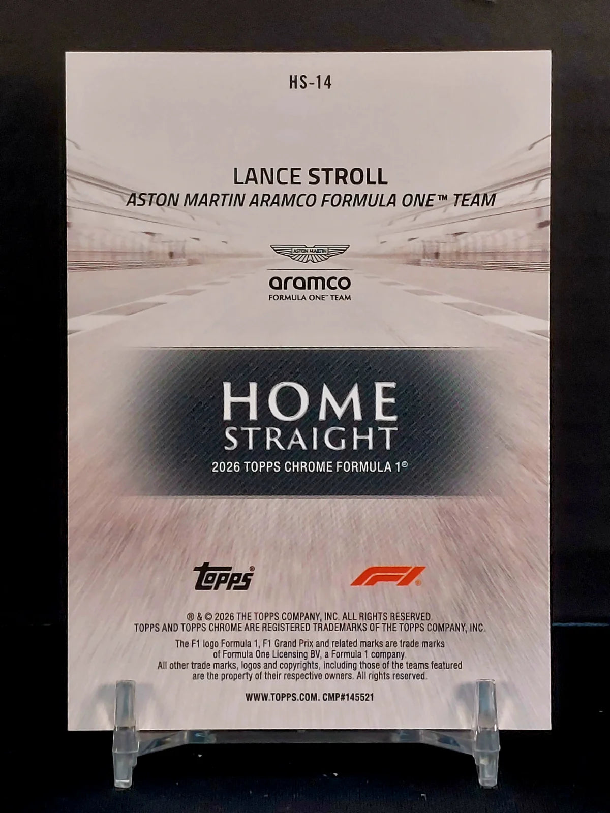 LANCE STROLL #HS-14 - 2026 Topps Chrome F1, Home Straight