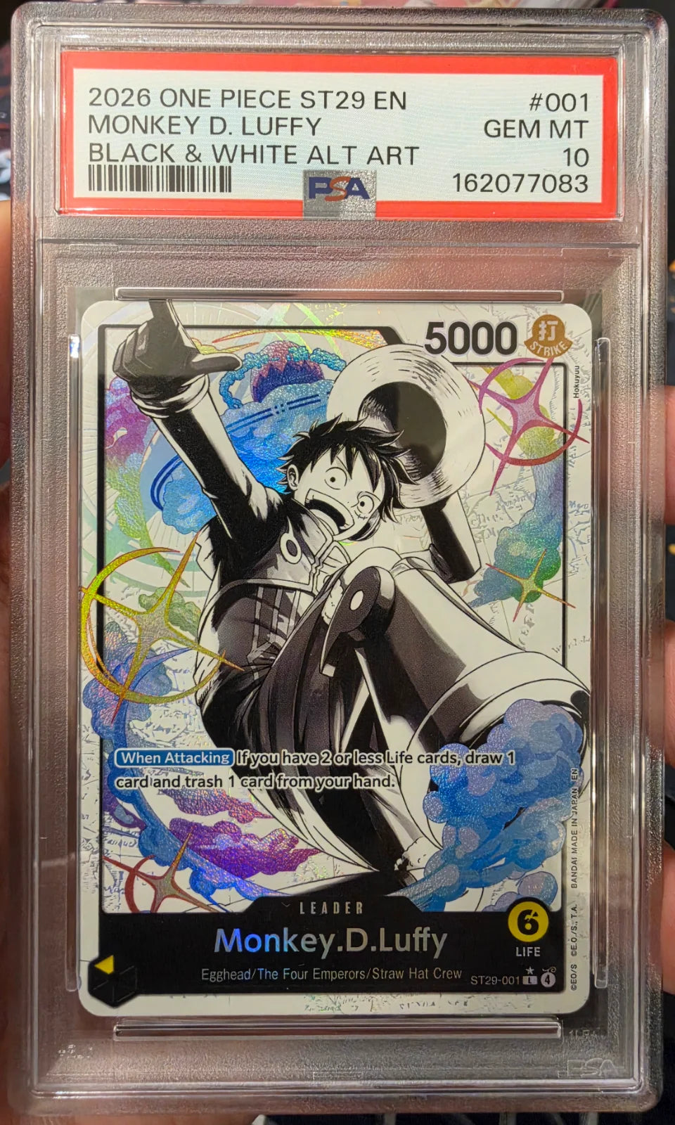 Monkey.D.Luffy (001) (Parallel) ST29-001 (Starter Deck 29: Egghead) — PSA 10