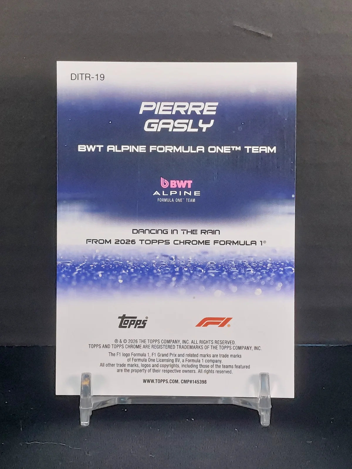 PIERRE GASLY #DITR-19 - 2026 Topps Chrome F1, Dancing In The Rain