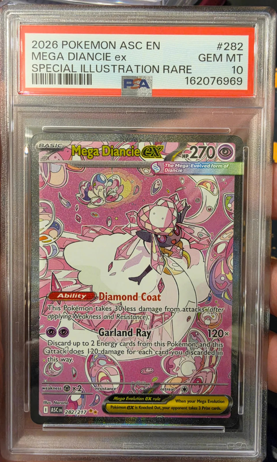 Mega Diancie ex 282/217 (Ascended Heroes) — PSA 10