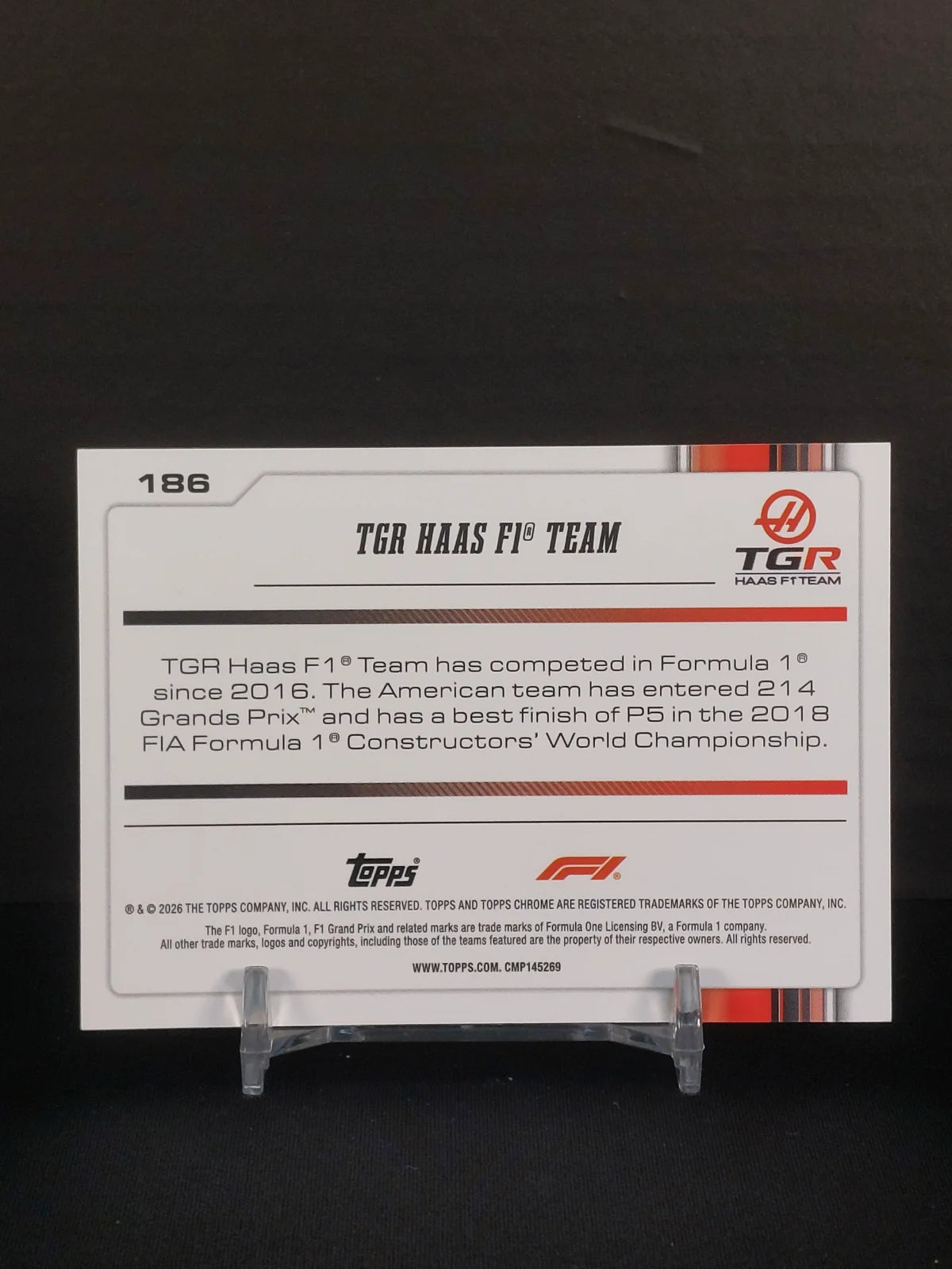 HAAS TEAM LOGO #186 - 2026 Topps Chrome F1, Team Logo Raywave Refractor