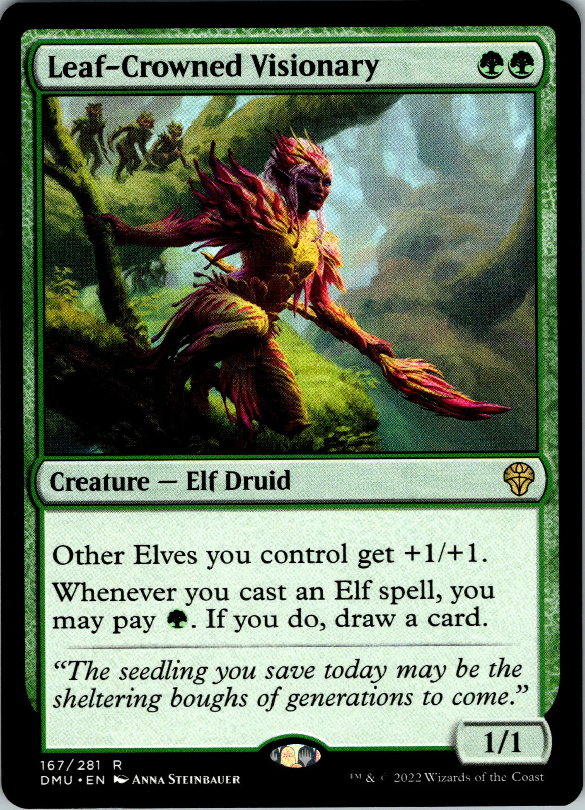 Leaf-Crowned Visionary 167 · Normal (Dominaria United)