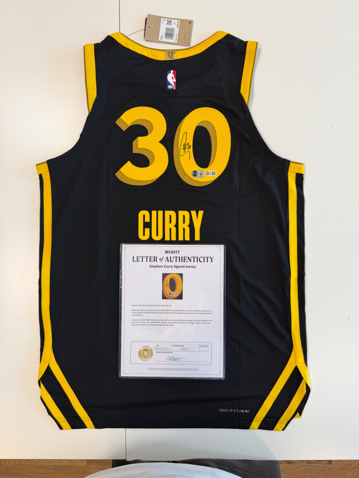 Nike ADV Authentic City Edition Stephen Curry Signed Jersey