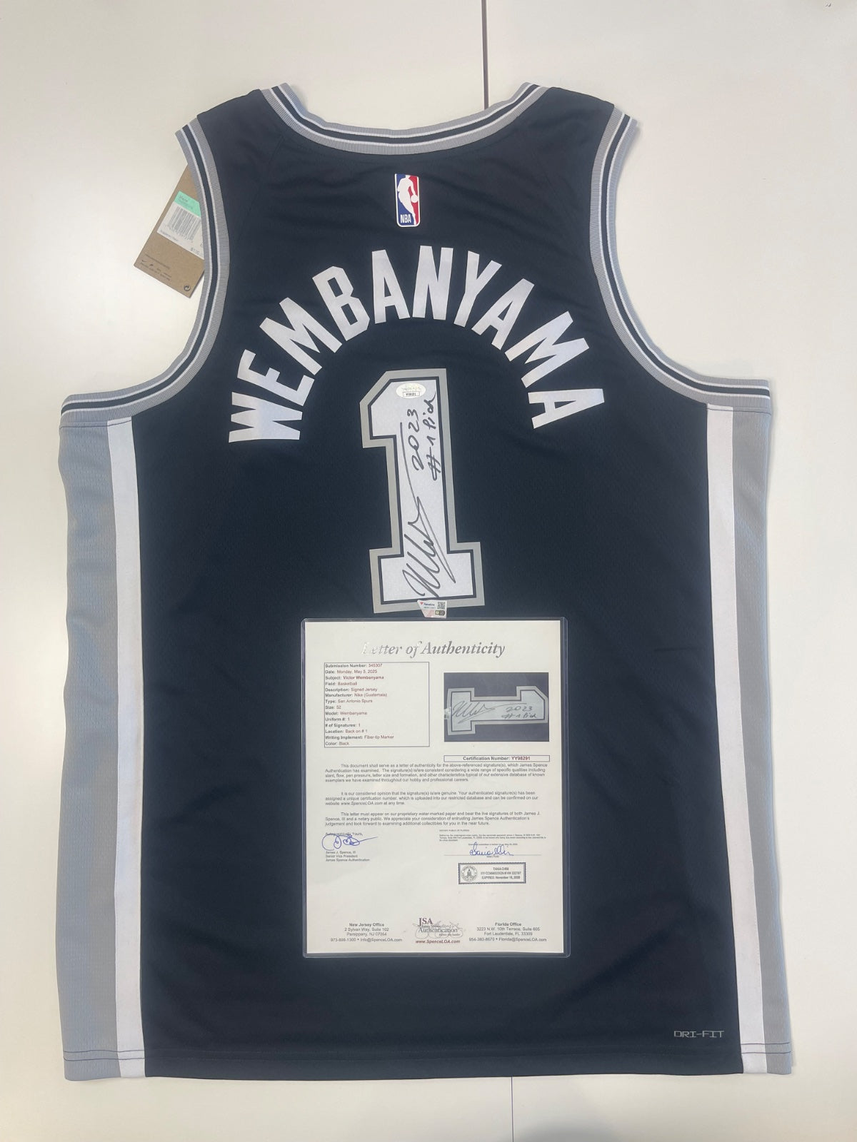 Nike Swingman Icon Edition Victor Wembanyama Signed Jersey