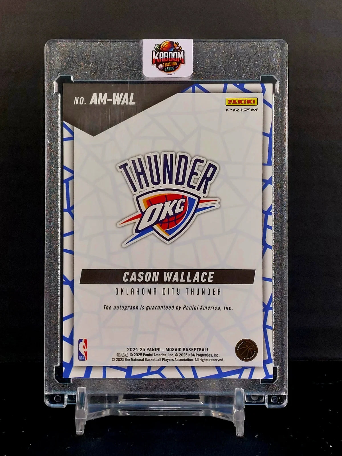 CASON WALLACE (AU) #AM-WAL - 2024-25 Panini Mosaic, Autographs Mosaic