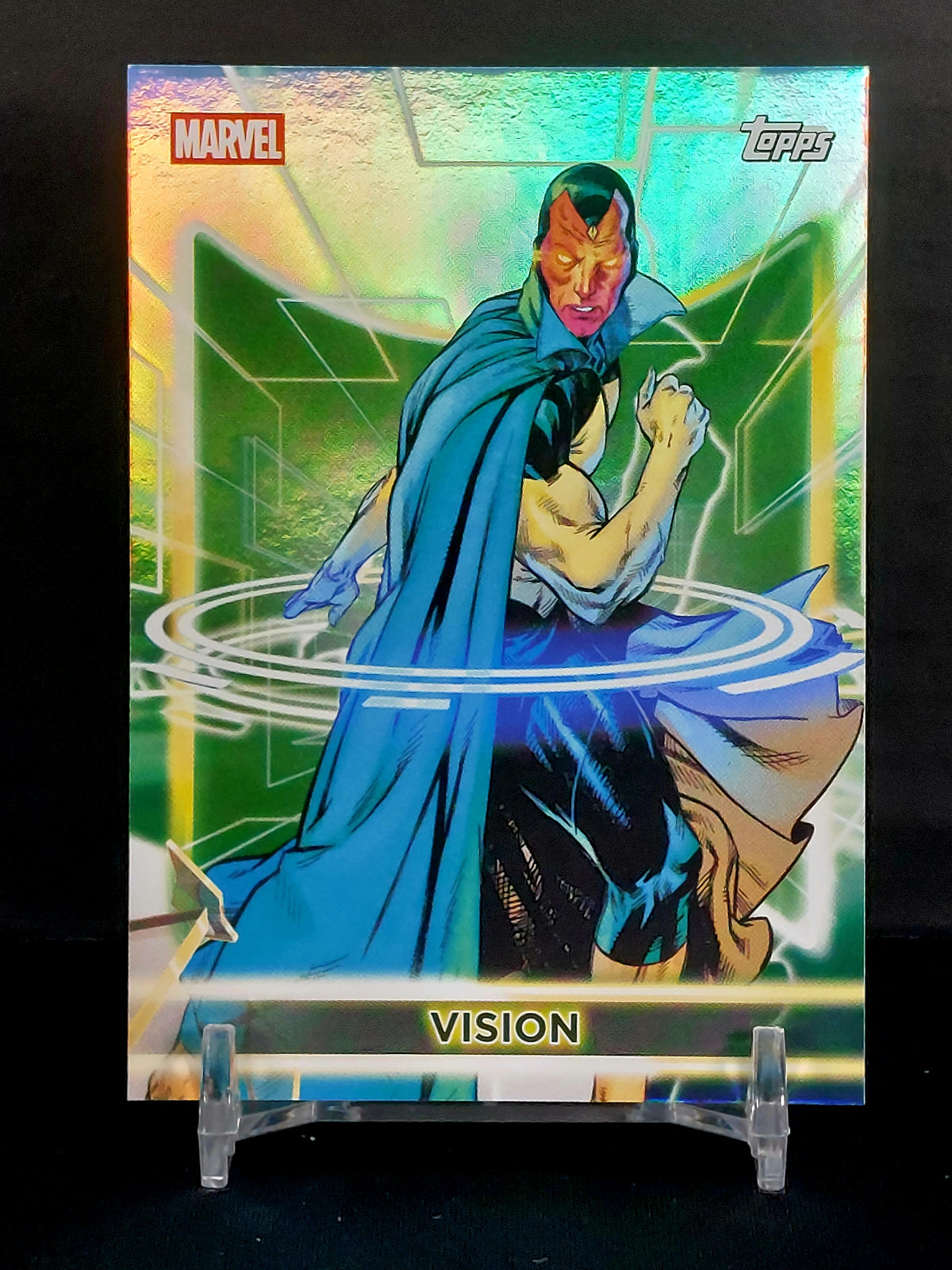 VISION #12 - 2026 Topps Marvel Neon, Rainbow Foil