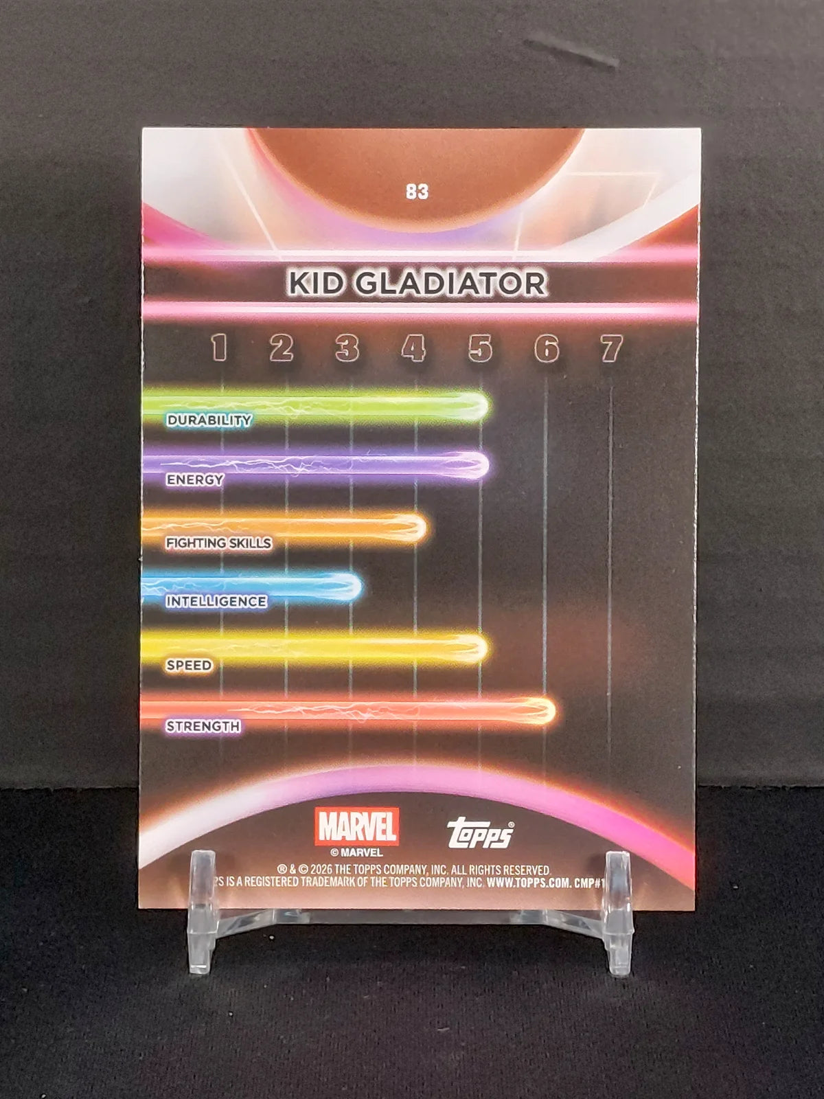 KID GLADIATOR #83 - 2026 Topps Marvel Neon, Rainbow Foil