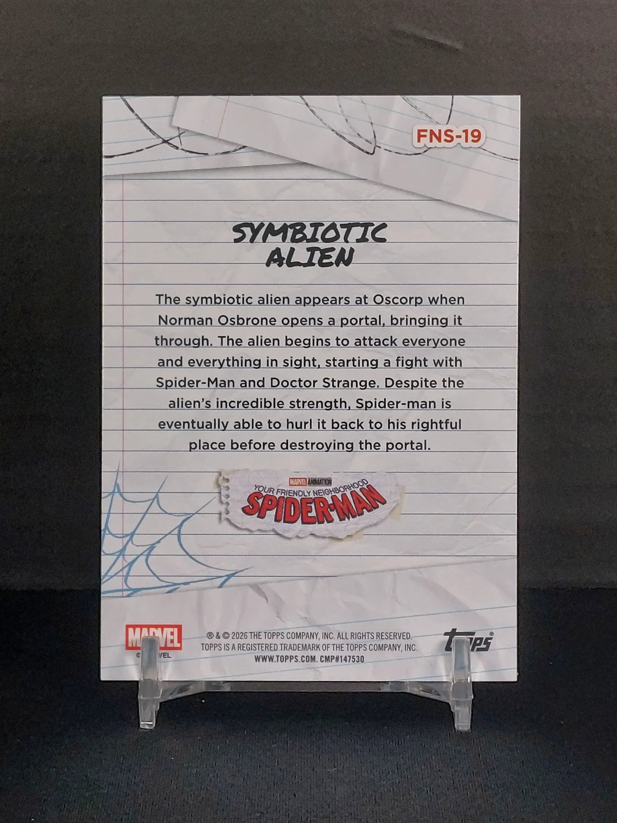 SYMBIOTIC ALIEN #FNS-19 - 2026 Topps Marvel Neon, Your Friendly Neighborhood Spider-Man