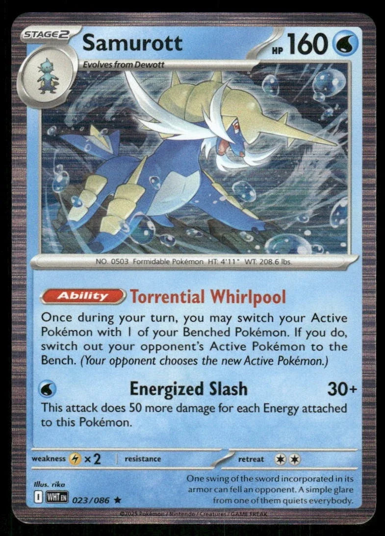 Samurott 023/086 · Holofoil (White Flare)