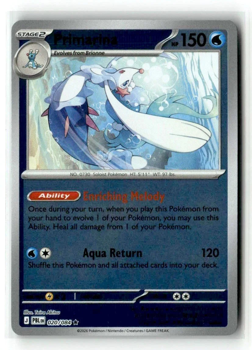 Primarina 020/084 · Reverse Holofoil (Pitch Black)
