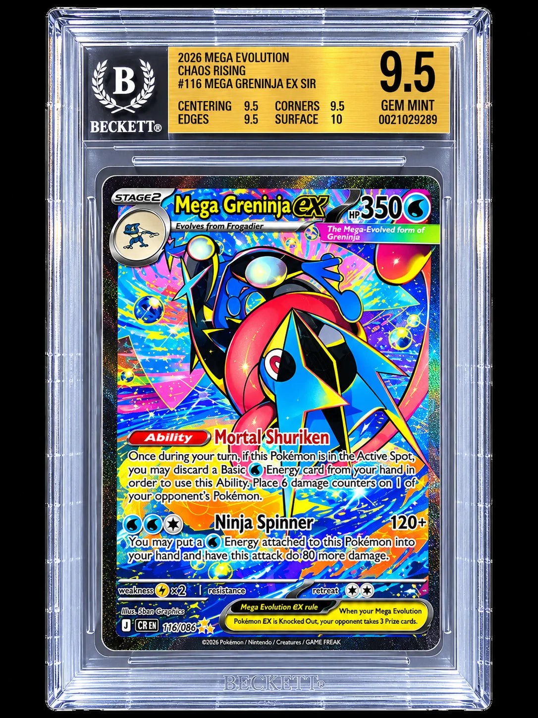 Mega Greninja ex 116/086 (Chaos Rising) — BGS 9.5