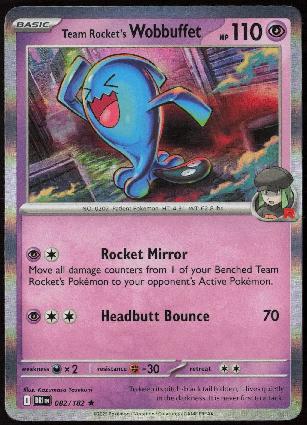Team Rocket's Wobbuffet 082/182 · Holofoil (Destined Rivals)