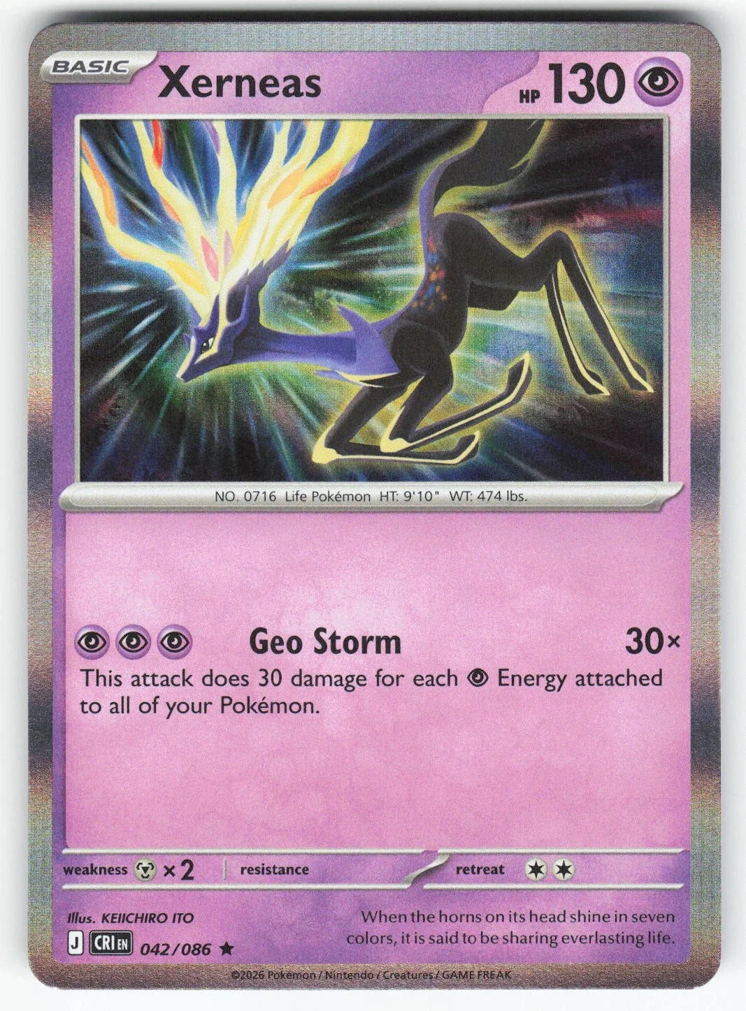 Xerneas 042/086 · Holofoil (Chaos Rising)