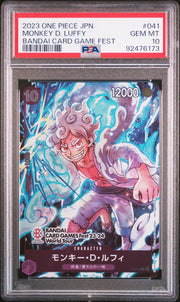 Monkey.D.Luffy (041) (BANDAI CARD GAMES Fest 23-24 World Tour) (One Piece Promotion Cards) — PSA 10
