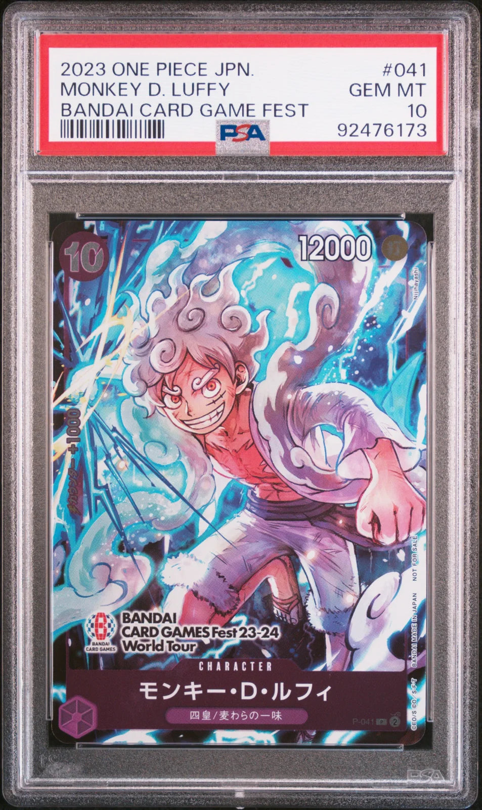 Monkey.D.Luffy (041) (BANDAI CARD GAMES Fest 23-24 World Tour) (One Piece Promotion Cards) — PSA 10