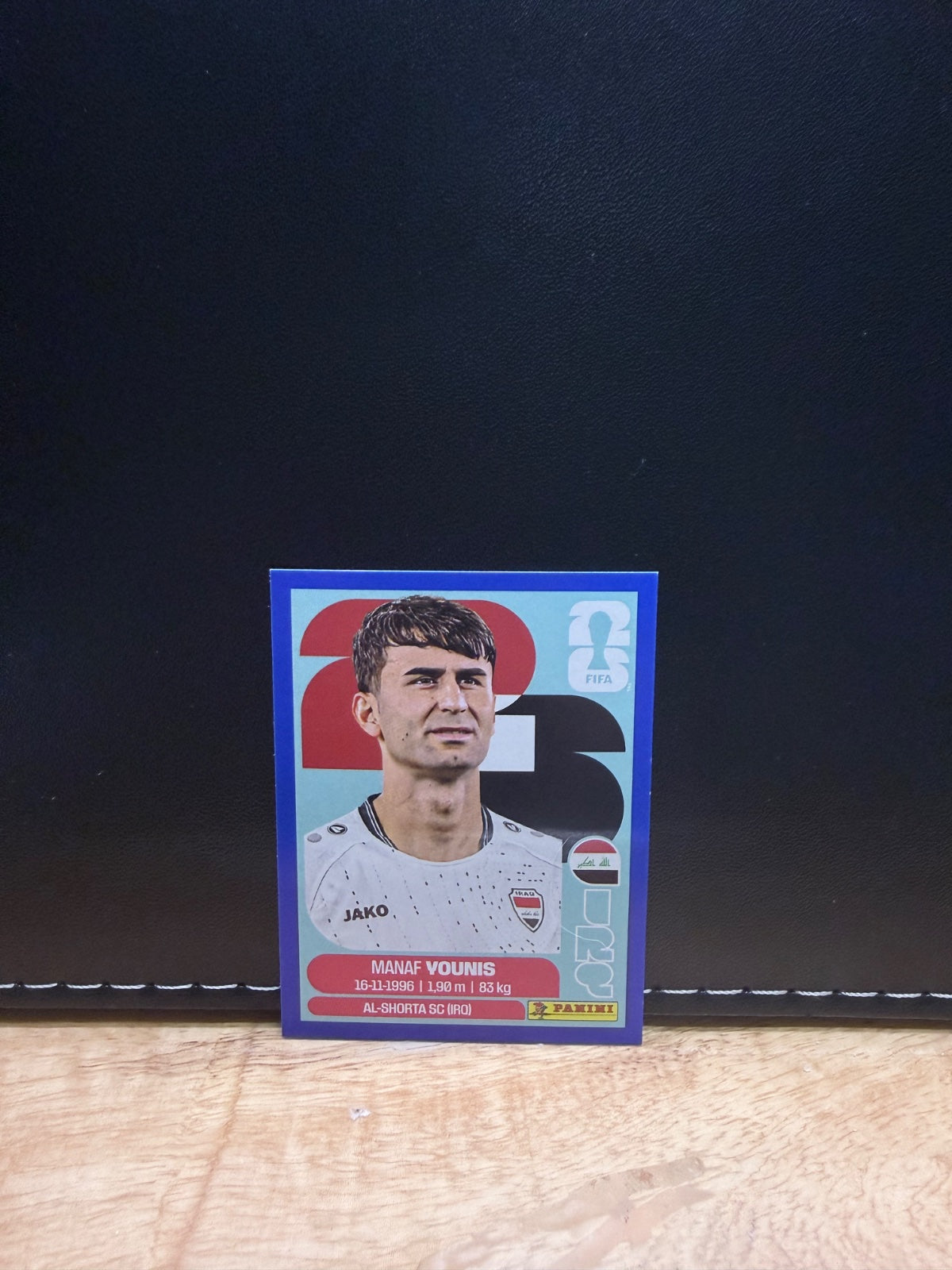 Panini FIFA World Cup 2026 Sticker IRQ8 Manaf Younis Blue Parallel US Edition