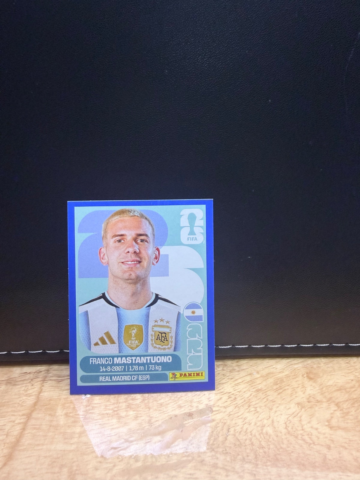 Panini FIFA World Cup 2026 Sticker ARG 15 Franco Mastantuono Blue Parallel US Edition