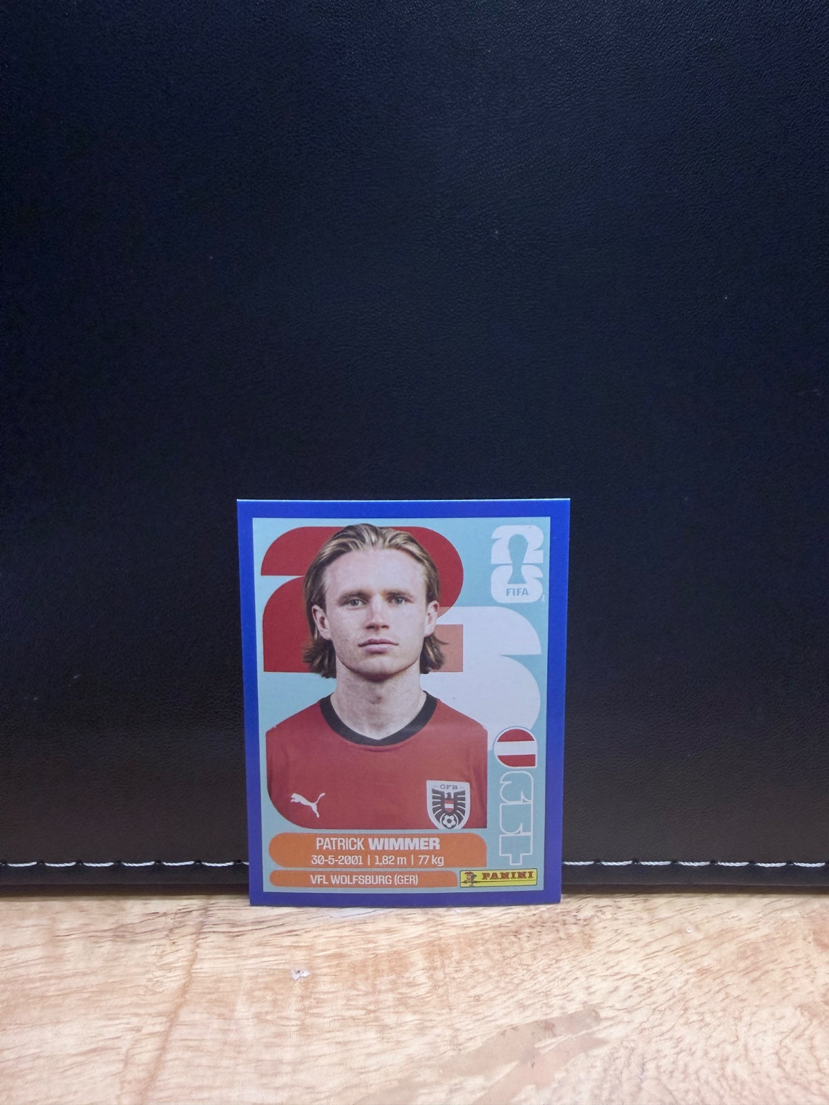 Panini FIFA World Cup 2026 Sticker AUT 17 Patrick Wimmer Blue Parallel US Edition
