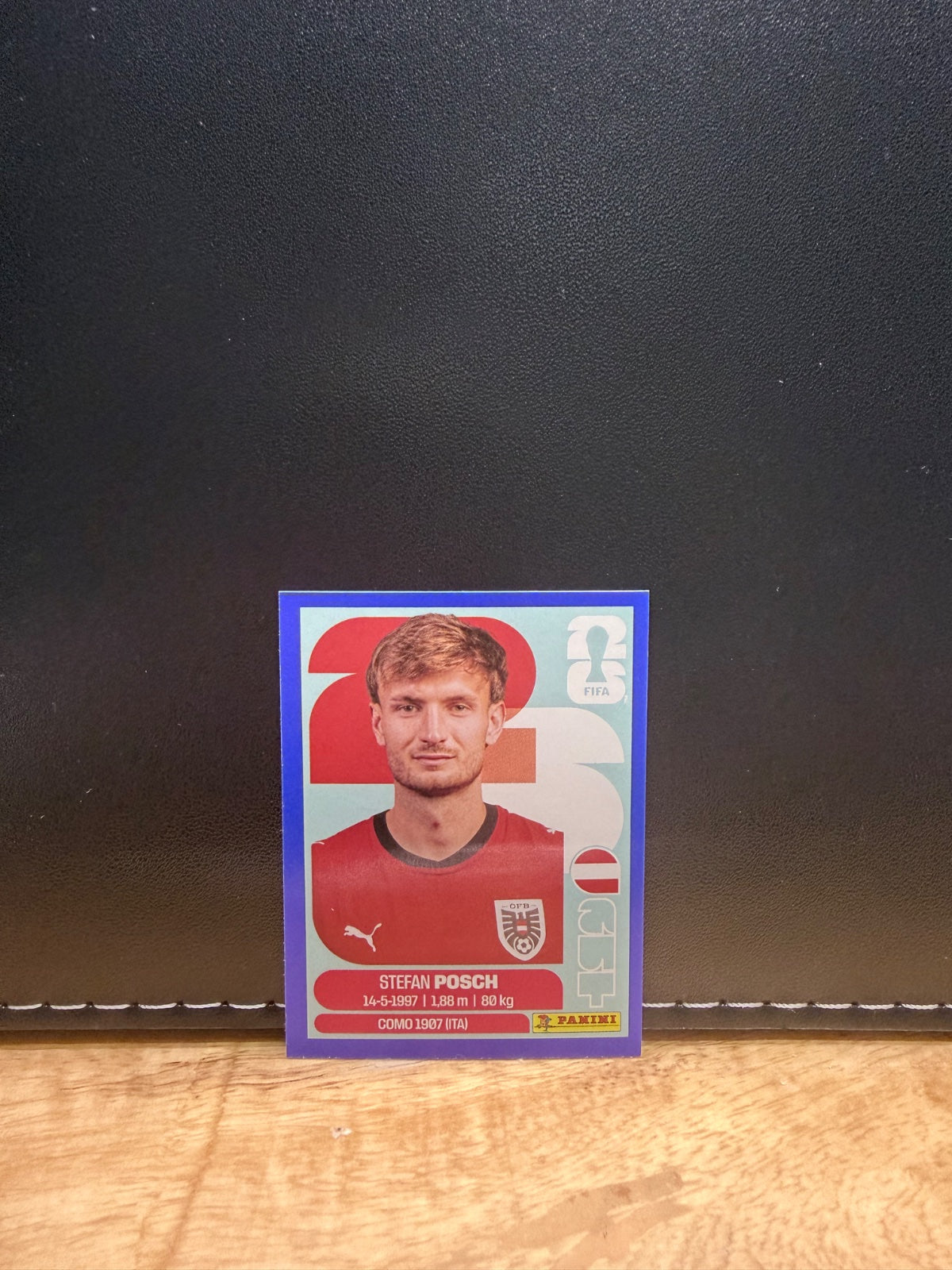 Panini FIFA World Cup 2026 Sticker AUT 7 Stefan Posch Blue Parallel US Edition