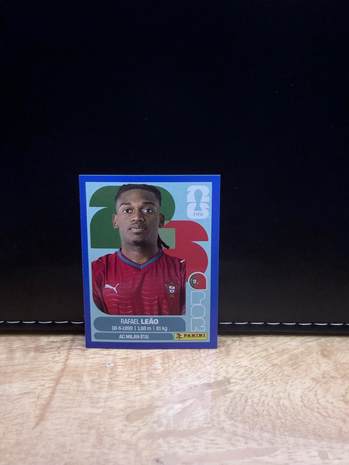 Panini FIFA World Cup 2026 Sticker POR 20 Rafael Leao Blue Parallel US Edition