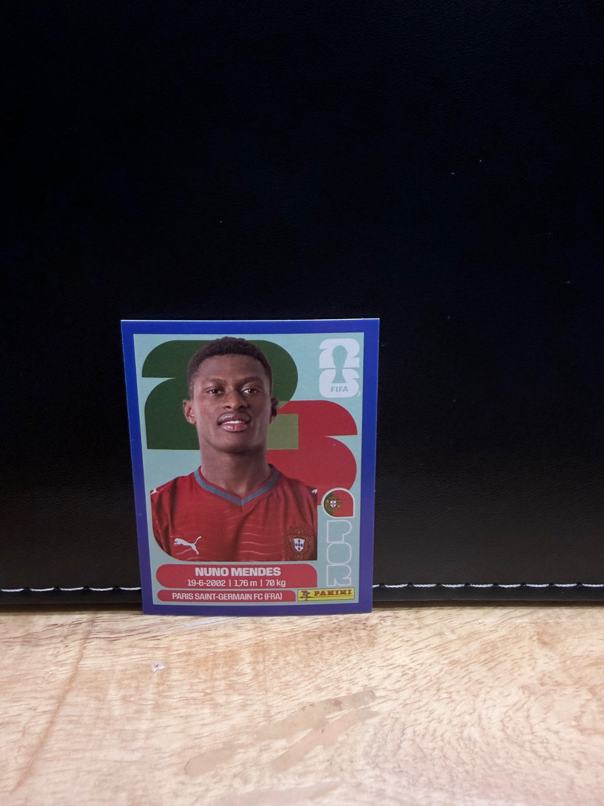 Panini FIFA World Cup 2026 Sticker POR 7 Nuno Mendes Blue Parallel US Edition