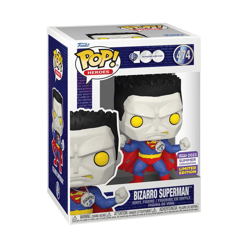 Funko Pop! Heroes : WB 100 Bizarro Superman # 474 2023 Summer Convention Shared Exclusive