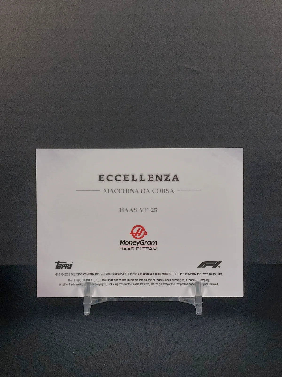 HAAS VF-25 (#/99) - 2025 Topps F1 Eccellenza, Macchina Da Corsa /99