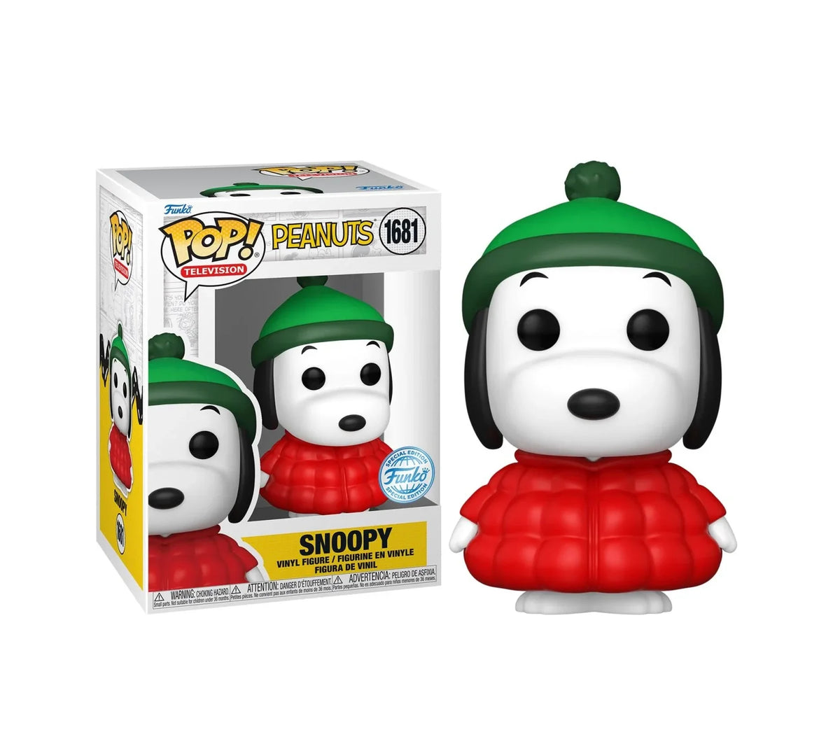 Funko POP! Peanuts - Snoopy in Puffer Jacket #1681 (Chase Bundle) Special Edition Exclusive