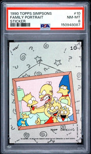 1990 Topps The Simpsons “Family Portrait” Sticker #10 PSA8