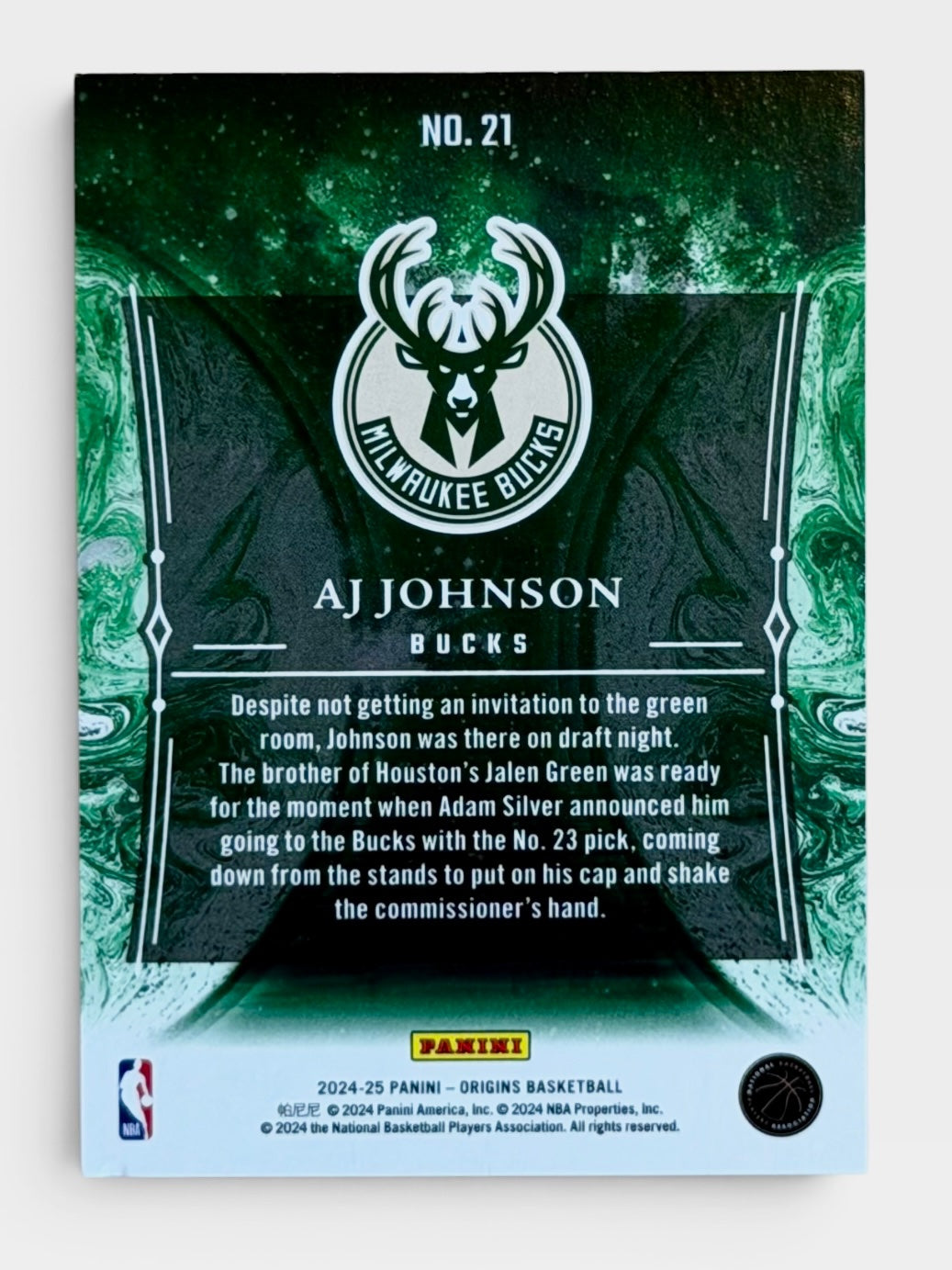 2024-25 Panini Origins AJ Johnson Taking The Leap