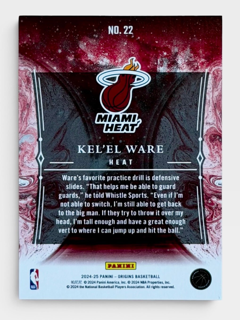 2024-25 Panini Origins Kel’el Ware Taking The Leap