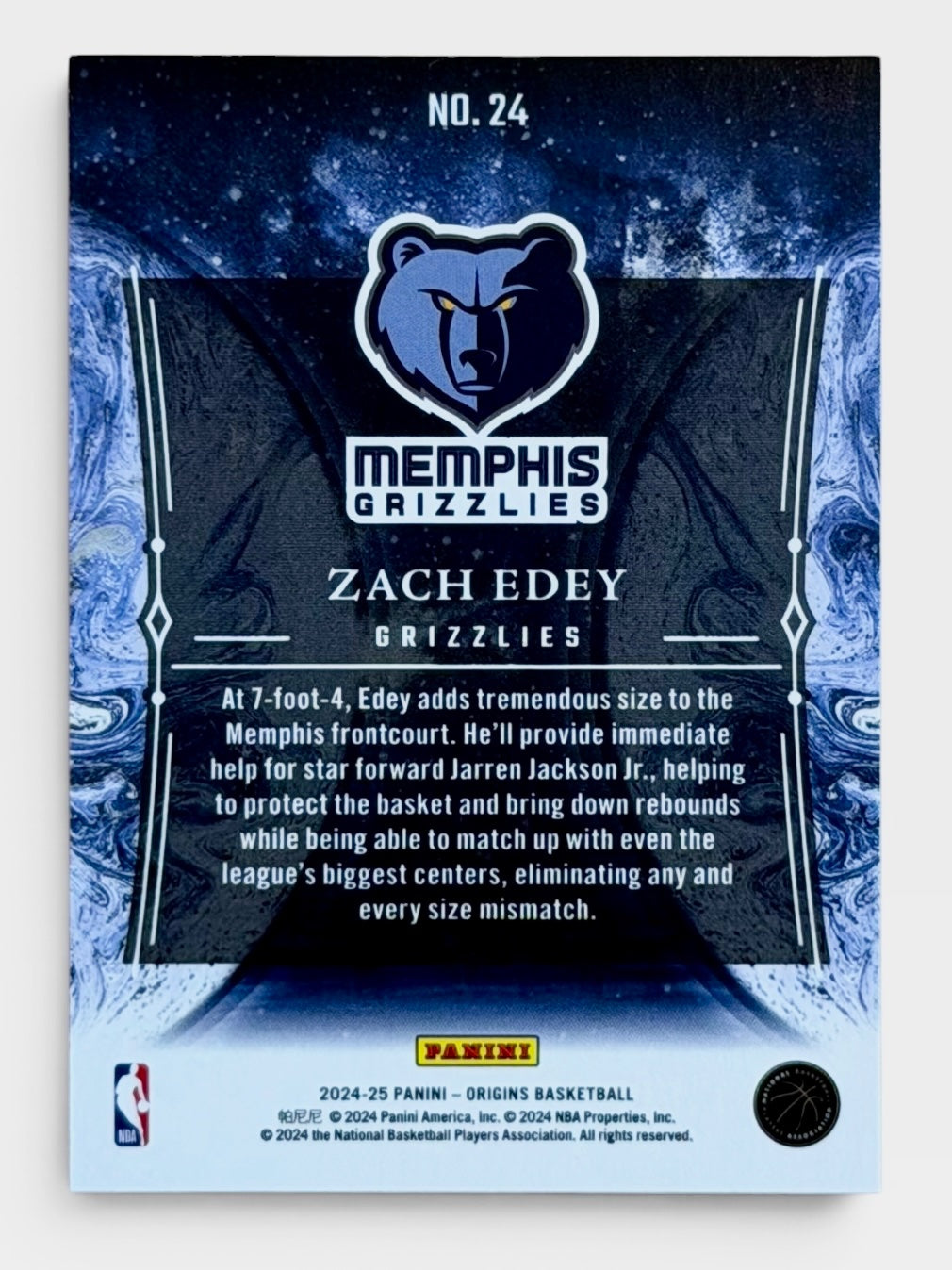 2024-25 Panini Origins Zach Edey Taking The Leap